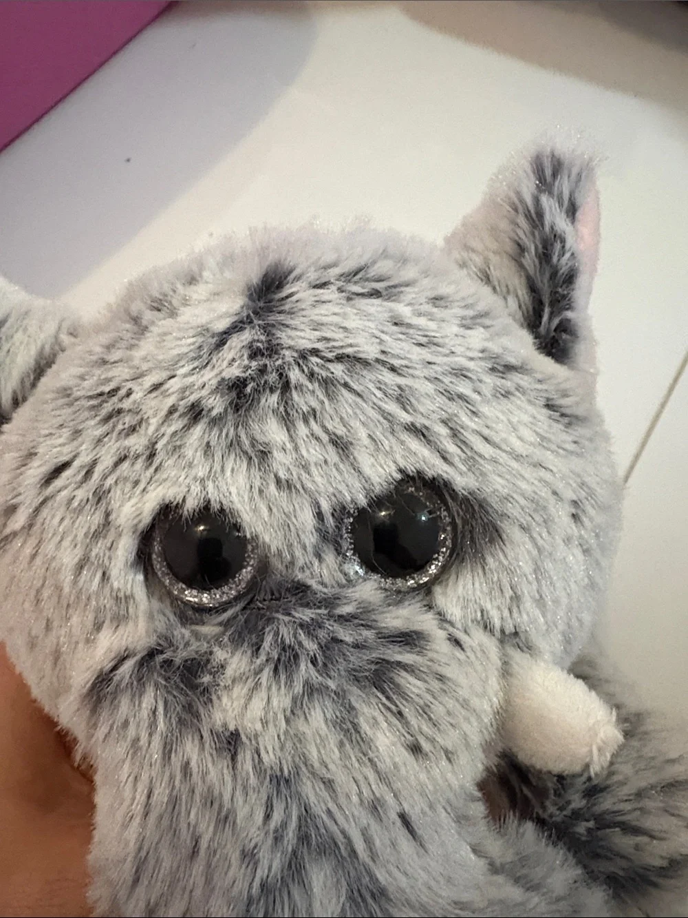 Kellytoy Elephant 10” Grey & Pink Sparkle Glitter Eyes Plush plushie